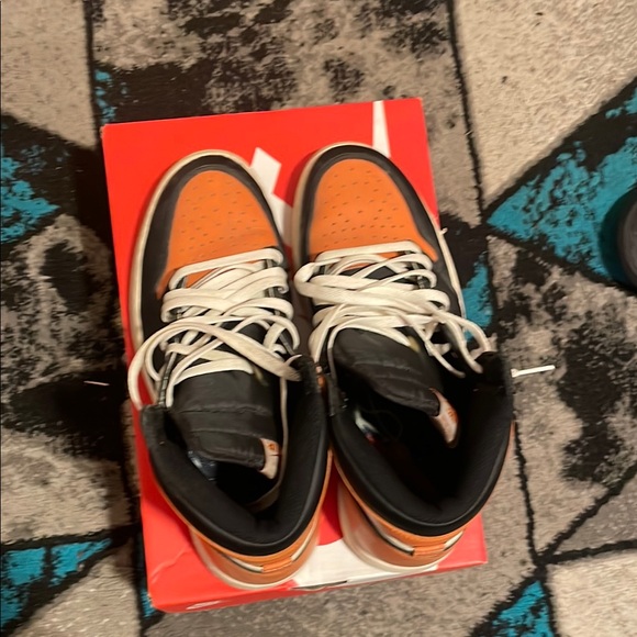 Nike Black and Orange Sneakers with Classic Design (shattered backboard)
